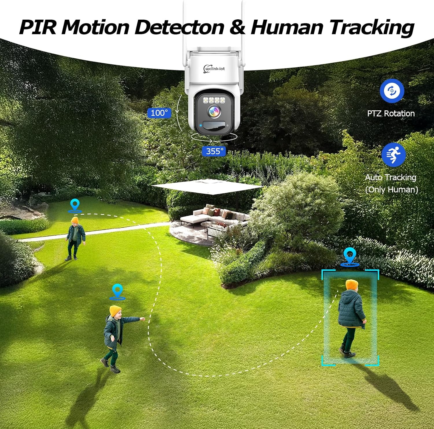 4G LTE Cellular Solar Security Camera w/ 360 day unlimited data, No WiFi surveillance camera Wireless Outdoor, PIR Motion Sensor, Human Tracking, 360° Live View, 2 Way Talk, 2K Color Night Vision