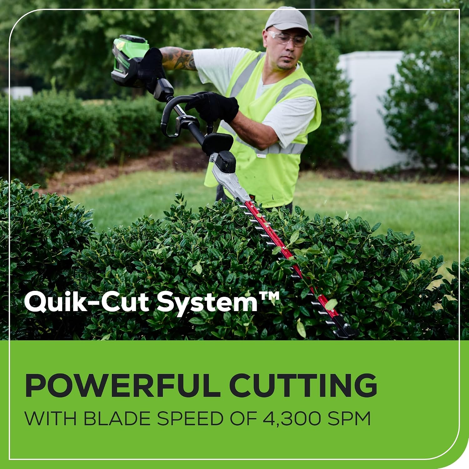 Greenworks 82V 24' Brushless Cordless Fixed Mid Pole Hedge Trimmer, 2.5Ah Battery and Dual Port Rapid Charger (Great for Landscapers and Professionals)