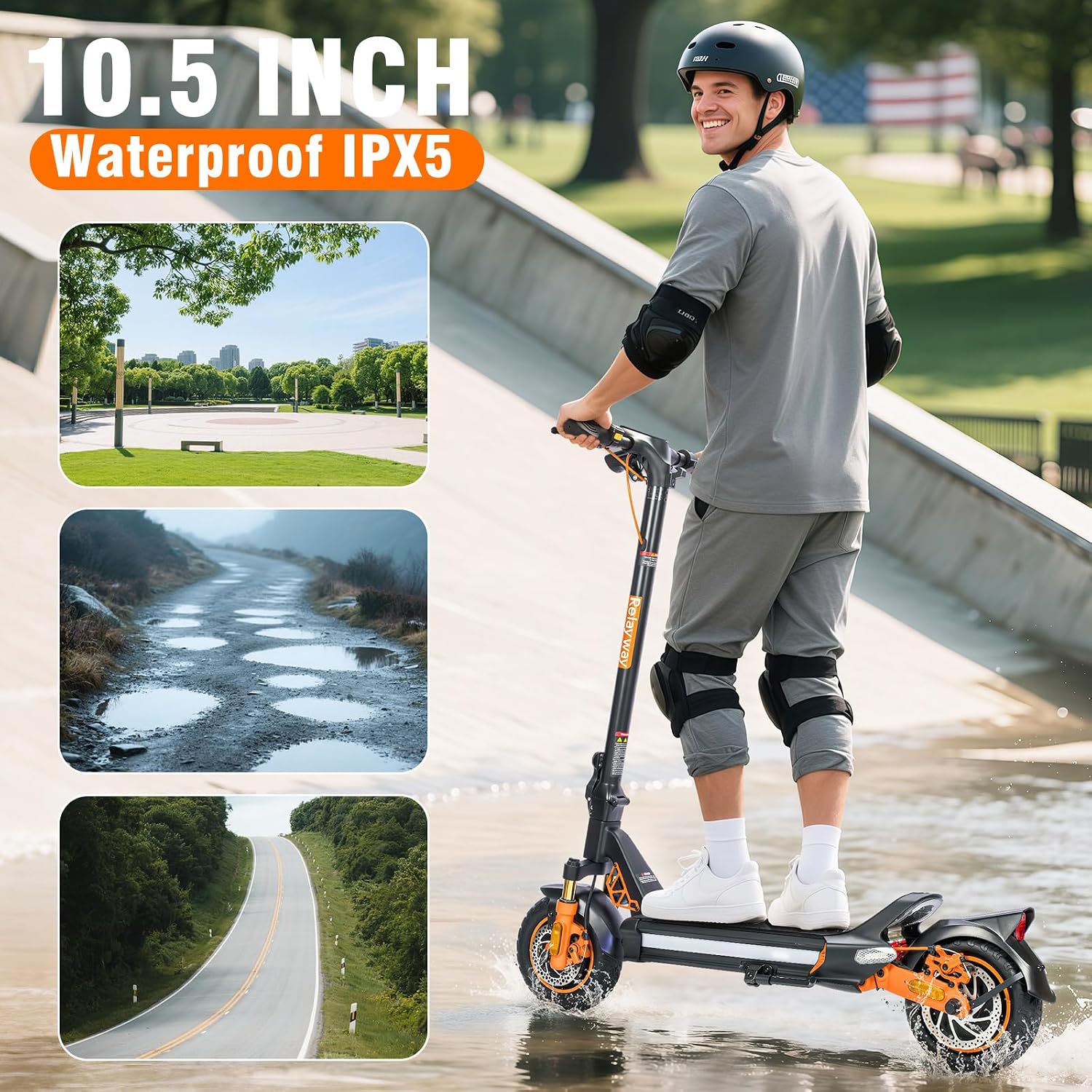 Off Road Electric Scooter Fast Speed 30 Mph, Long Range 40-50 Miles, 300+ lb Capacity