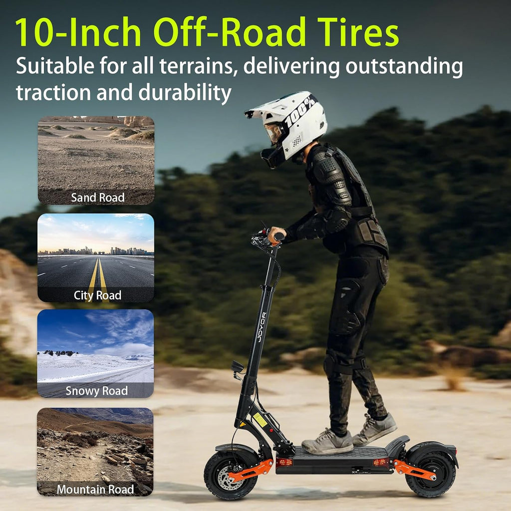 Electric Scooter Adults 1600/4000/6000W Motor 50 Miles Long Range & 40/45/50 MPH Top Speed 10' Off Road Tire Folding E-Scooter 60V/48V 20.8AH Battery Kick Scooter with Detachable Seat for Commuter