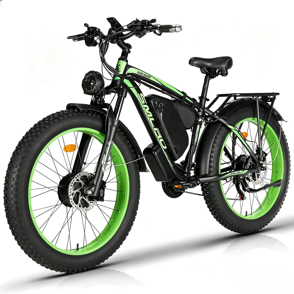 6000W Peak Dual Motor Electric Bike for Adults, 60V 25AH Battery, 45MPH & 100 Miles Range,21-Speed Full Suspension, 26' x 4.0' Fat Tire Off-Road E-Bike for All Terrain Snow Sand