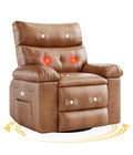 GarveeHome Power Rocker Swivel Recliner Chair - Heat and Massage, PU Leather Electric Glider Rocking Chair with USB Port, Glider Recliner Nursery Chair for Living Room, Bedroom, Nursery
