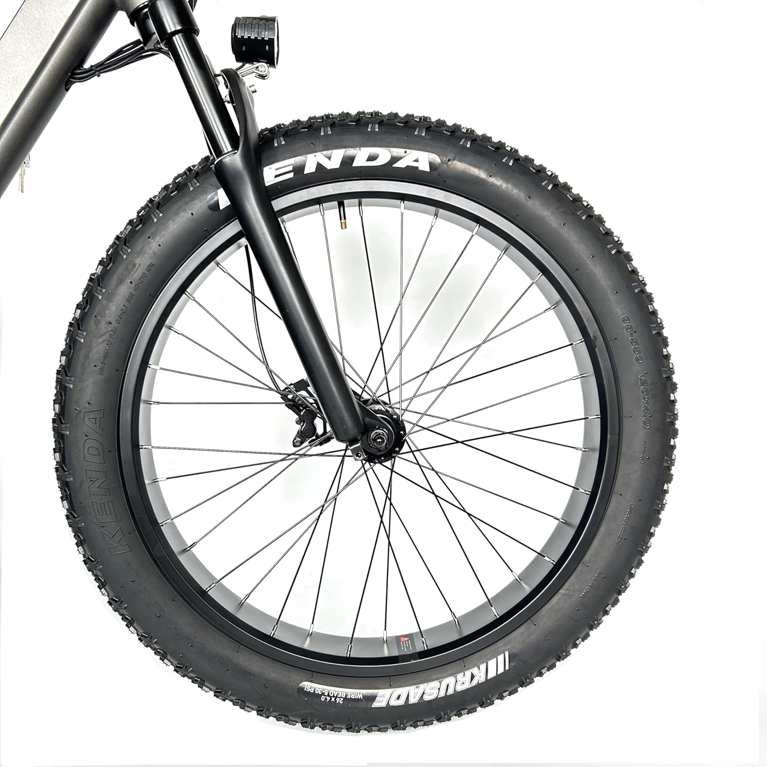 Electric Fat Bike Front Wheel 26''x4.0 with Tire Bearing Hub 12GA Spokes Black Alloy Aluminum Snow Bicycle fatbike Rim Wheel 26 Bolt On