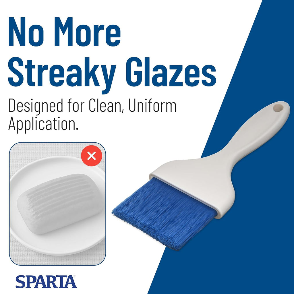 Carlisle Foodservice Products Galaxy Pastry Brush, 3' Wide, Flat, with Hanging Hole, Soft, Tapered with Chisel-Point Trim and Handle, Nylon, Blue, (Pack of 12)