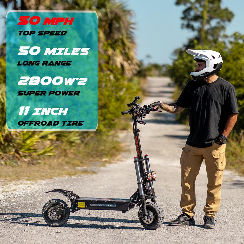 COFANSON Adult Electric Scooter 5600W Dual Motor with Seat, Top Speed 50mph, Range 50-60 Miles, Foldable Commuter Electric Scooter