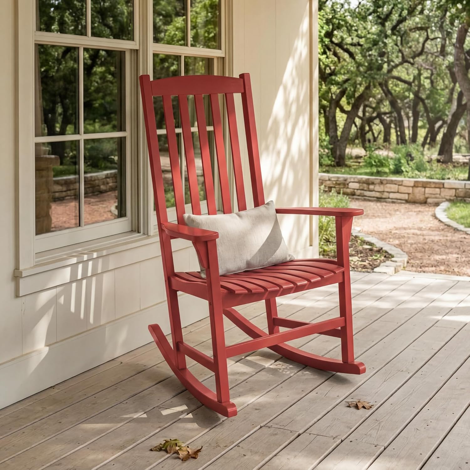 Cambridge Casual Solid Wood Bentley Porch Rocking Chair, Red