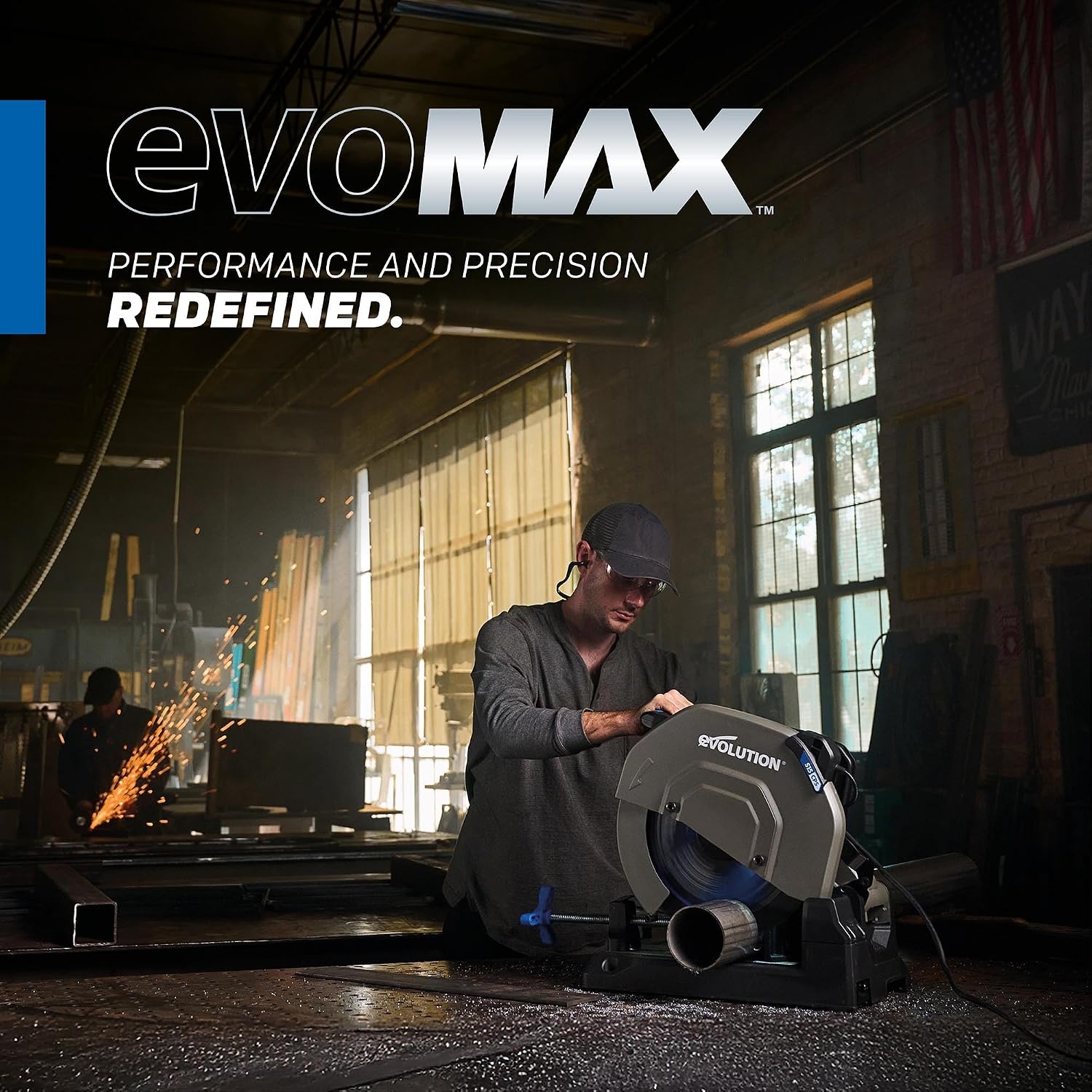 Evolution S15CPS 15' Heavy-Duty Metal Cutting Chop Saw | 3,500+ Cuts with EVOMAX14ST Blade | 15' Blade Compatible | Industrial Power Saw, Soft Start Motor, E-Brake, Precision Shadow Line Guide