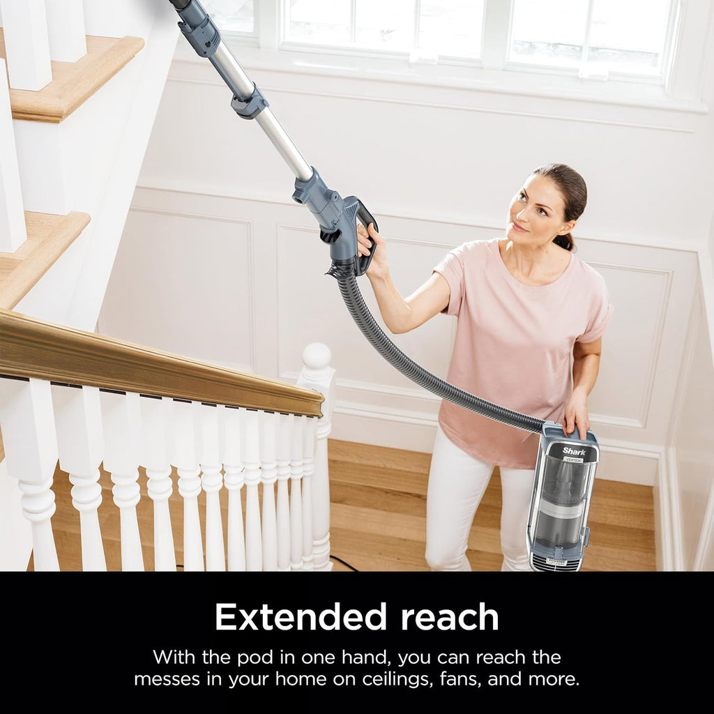SHARK UV2500 Upright Vacuum, Vertex with DuoClean PowerFins, HairPro, Powered Lift-Away, Self-Cleaning Brushroll, & Odor Neutralizer Technology, Blue (Renewed)