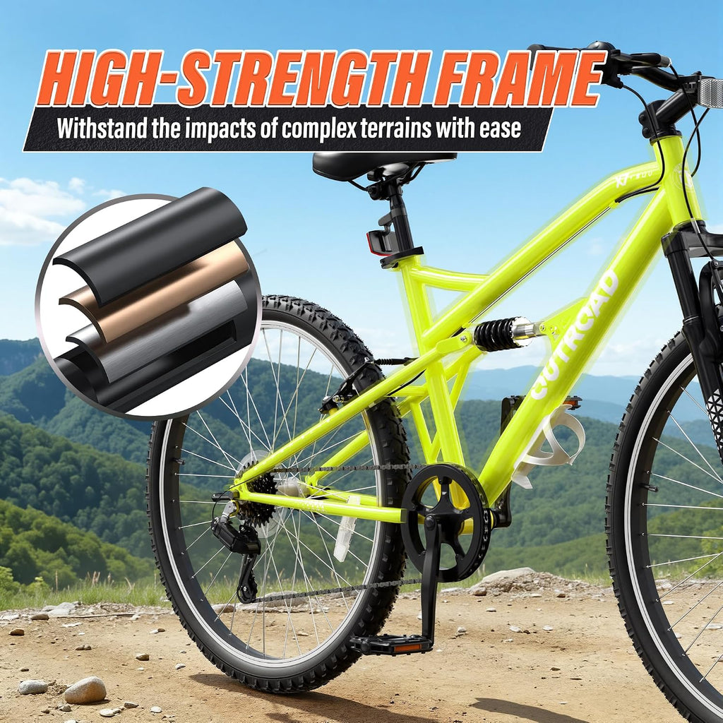 Betterland 26 Inch Mountain Bike with Adjustable Ergonomic Seat, 7/21 Speed Adult Bike with Dual V Brakes, Outdoor Cycling Bike with High Carbon Steel Frame and Front Suspension