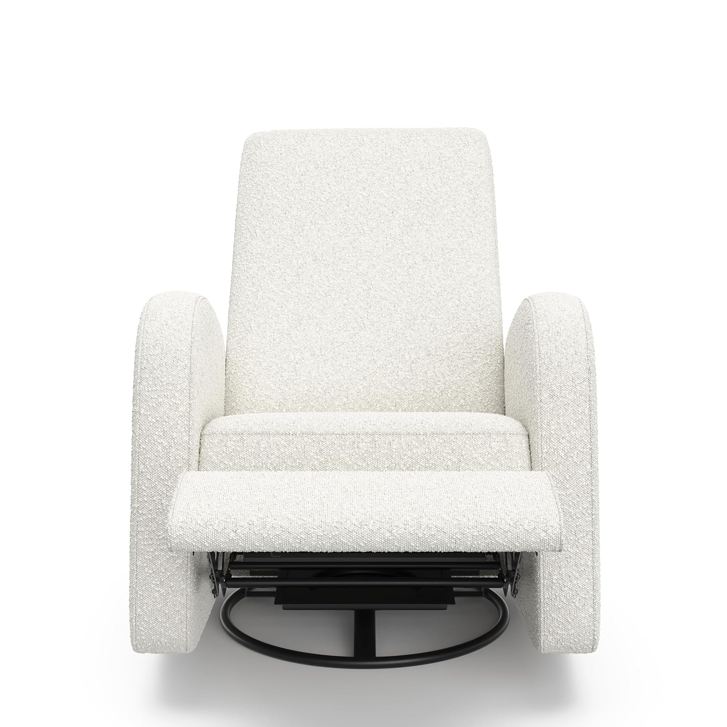 Storkcraft Santa Monica Power Recliner Swivel Glider (Ivory Boucle) – Effortless Electronic Power Recline, USB-A & USB-C Charger