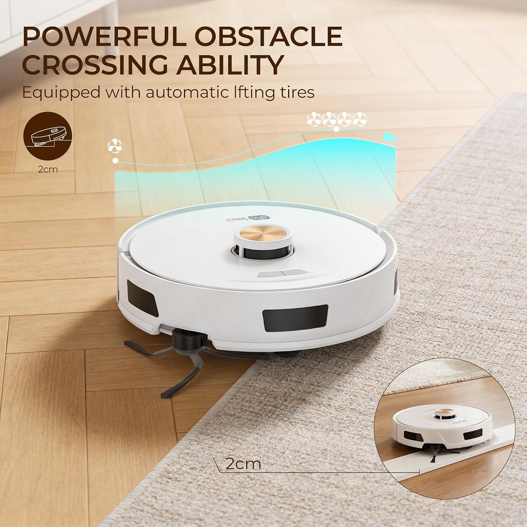 Robot Vacuum and Mop Combo with Smart Mechanical Arm, 10000Pa Suction, Smart Mapping, Obstacle Avoidance, Self-Charging, WiFi App & Alexa, 150 Mins Runtime, For Pet Hair, Floors, Carpets, Home Office