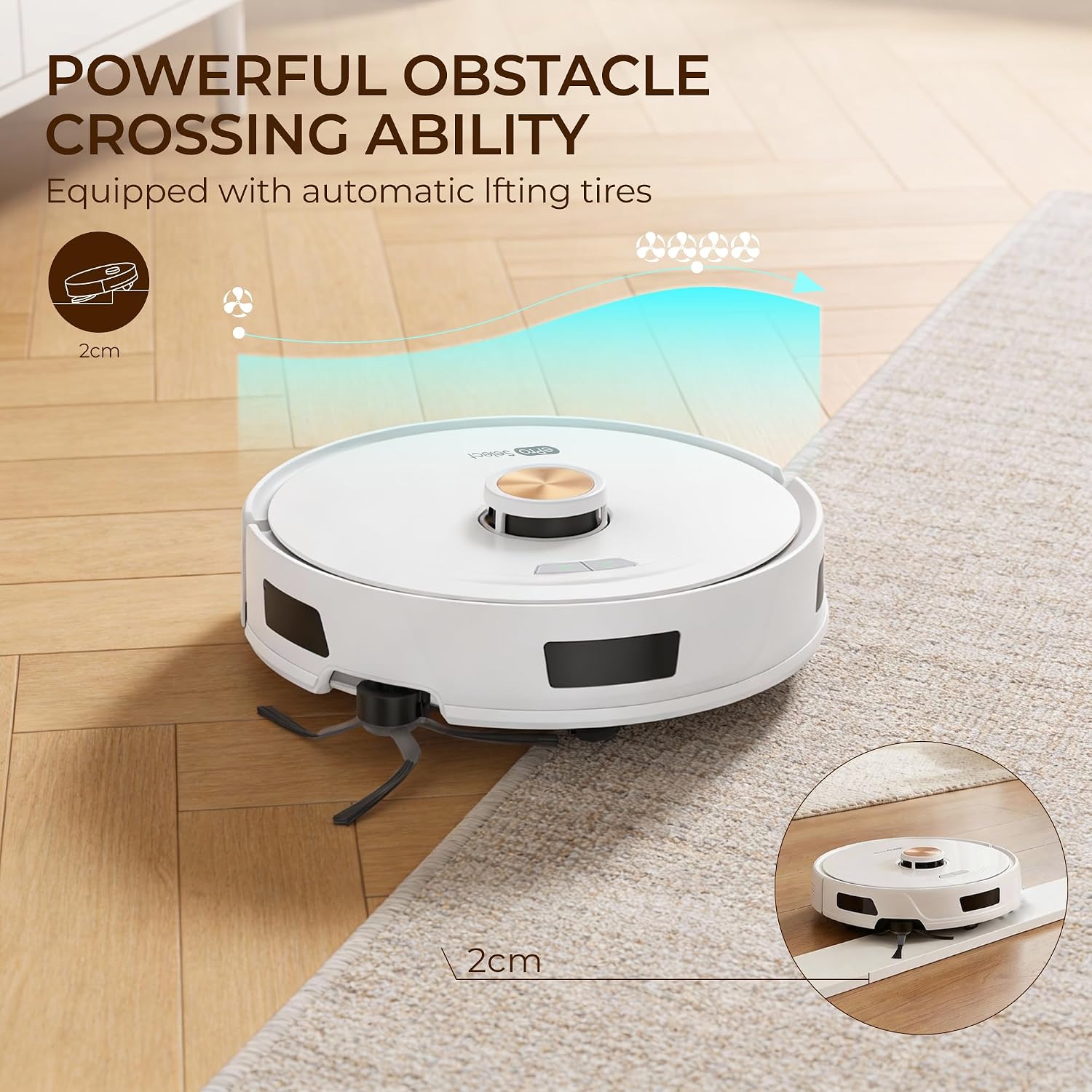 Robot Vacuum and Mop Combo with Smart Mechanical Arm, 10000Pa Suction, Smart Mapping, Obstacle Avoidance, Self-Charging, WiFi App & Alexa, 150 Mins Runtime, For Pet Hair, Floors, Carpets, Home Office