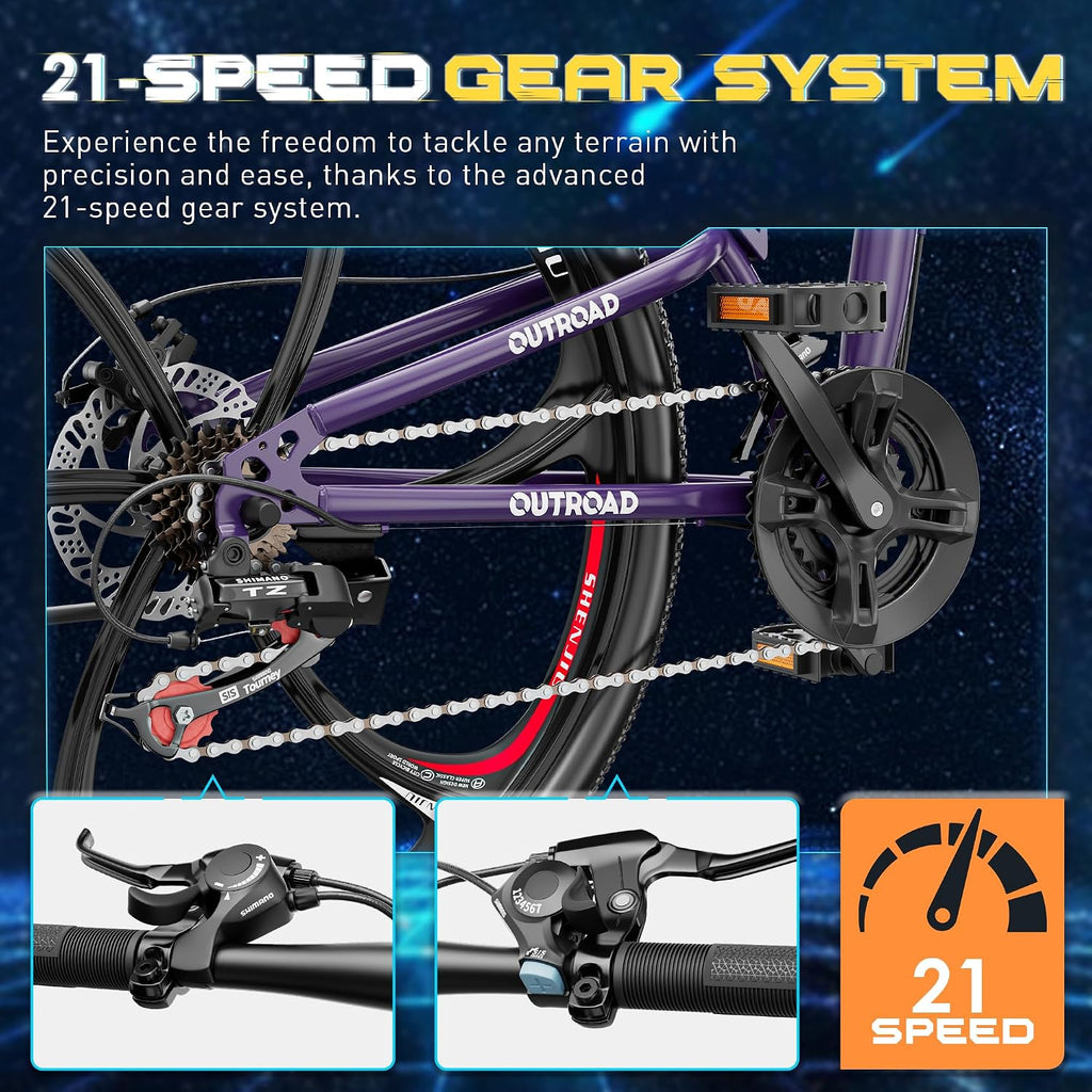 26 ich Folding Mountain Bike, 21 Speed High Carbon Steel Mountain Bike for Adults with 26 Inches Durable Tires, Front Suspension Folding Bicycle for Women and Man | 26 ich, High Carbon Steel, Durable Tires, Front Suspension, Folding Bicycle