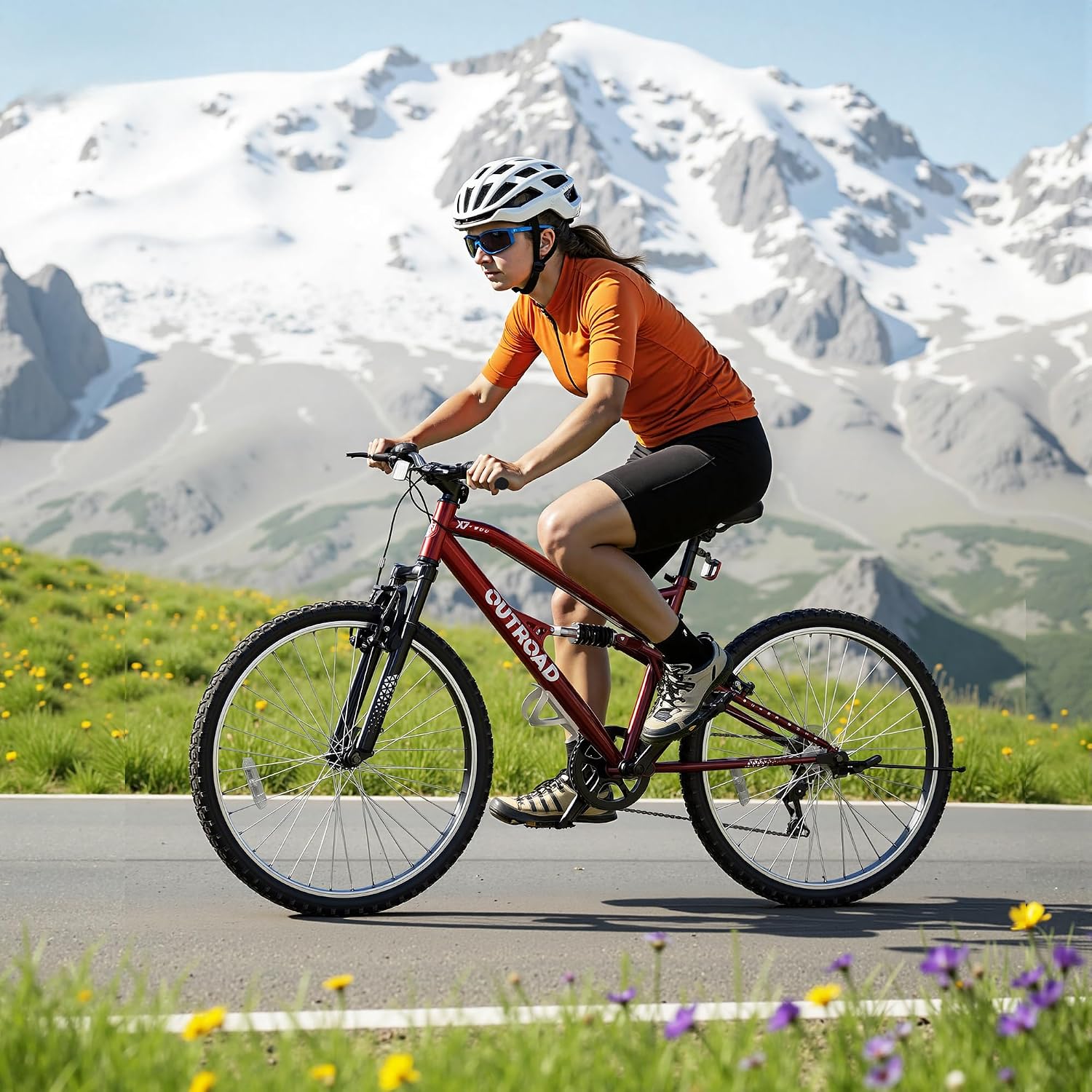 Betterland 26 Inch Mountain Bike with Adjustable Ergonomic Seat, 7/21 Speed Adult Bike with Dual V Brakes, Outdoor Cycling Bike with High Carbon Steel Frame and Front Suspension