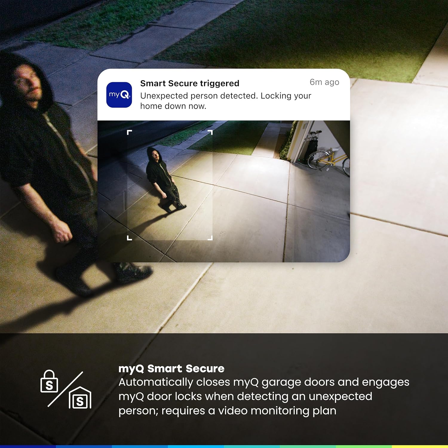 Chamberlain myQ Outdoor Battery Camera | 2K Camera, Color Night Vision, Spotlight, Motion Alerts, Live View with Two-Way Talk, Wireless, Weather-Resistant, Outdoor, White, 2 Pack