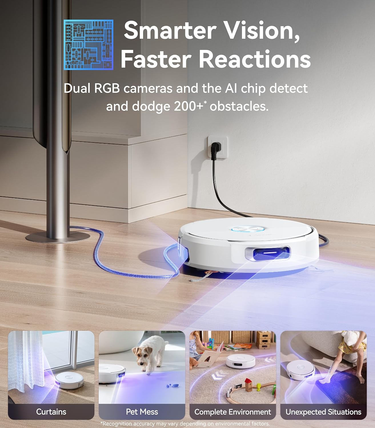 NARWAL Flow Robot Vacuum and Mop Combo, FlowWash Real-Time Self-Cleaning Track Mop, 22,000 Pa Suction, Dual-Camera AI Obstacle Avoidance, Carpet & Edge Cleaning, Self-Emptying Robot Vacuum (Renewed)