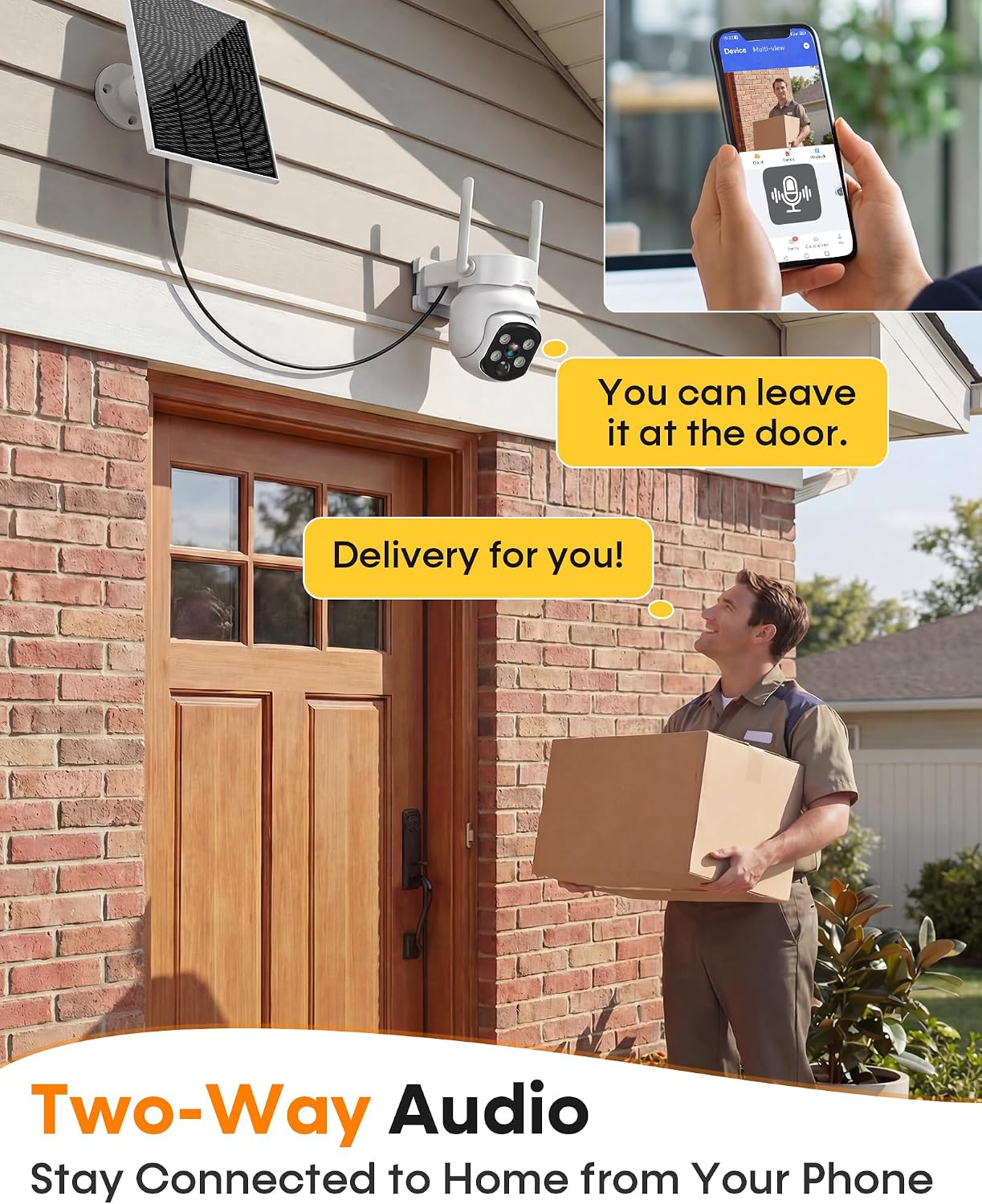 Security Cameras Wireless Outdoor: Solar Powered Auto Tracking with 10'' Monitor 4 Cam-Kit for Homeowners - Remote APP Access 360° Pan 2K Color Night Vision for Front Door, Porch, Backyard