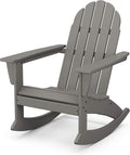 POLYWOOD Vineyard Rocking Chair Slate Grey - Heavy Duty HDPE Outdoor Patio Rocker - All-Season Composite Resin Furniture for Porch, Deck & Garden - Classic American Made Design