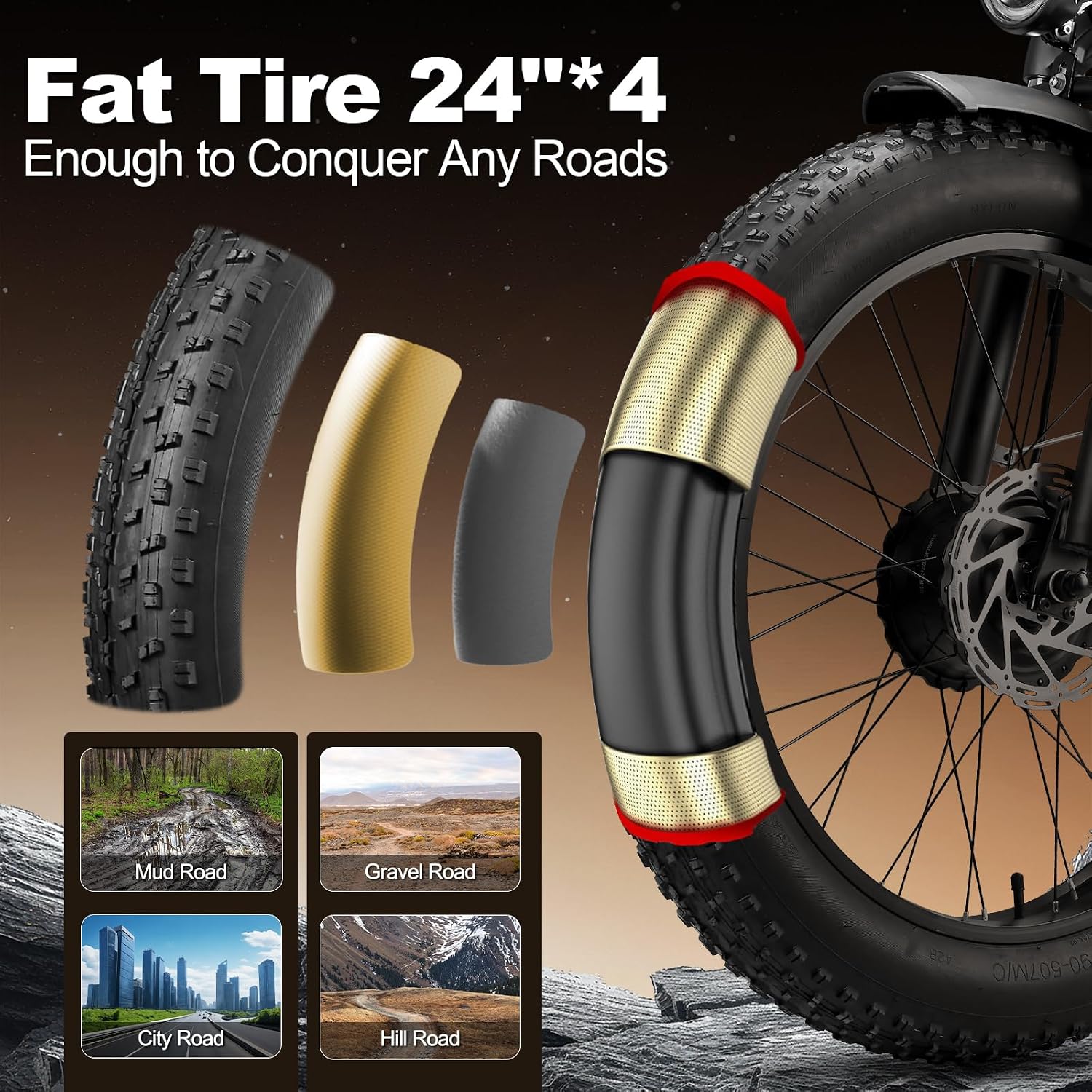 9000W Peak Adults Ebike,52V 34Ah Dual Motor Electric Bike,Up to105 Miles Range 47MPH Top Speed Fast Ebike,Full Suspension 24Inches Fat Tires Mountain E Bicycle for Sand Beach Snow Off-Road Hunting