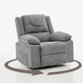 Oversized Rocking Nursery Glider Recliner Chair,360° Swivel Rock Recliner Chairs Single Sofa with Vibration Massage and Heating for Living Room/Bedroom,Grey