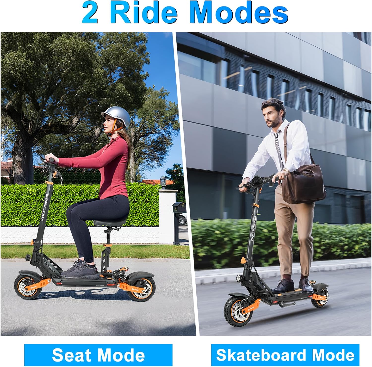 Electric Scooter Adults 1600/4000/6000W Motor 50 Miles Long Range & 40/45/50 MPH Top Speed 10' Off Road Tire Folding E-Scooter 60V/48V 20.8AH Battery Kick Scooter with Detachable Seat for Commuter