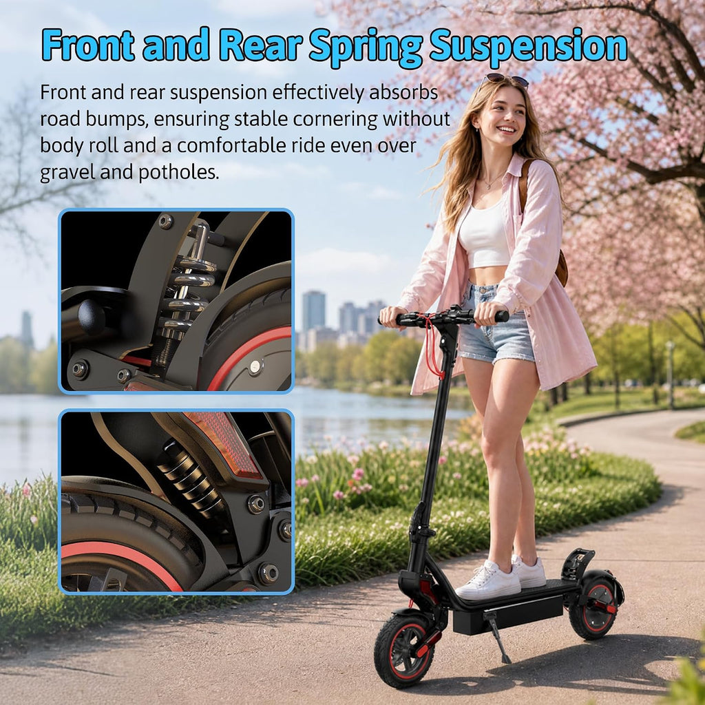Electric Scooter, 500W/750W Powerful Motor, 22/25 MPH Top Speed & 23/28 Miles Range, 9.3'/10' Tires, Foldable Commuter Scooter for Adults and Teens with Dual Braking,Cruise Control,APP Control