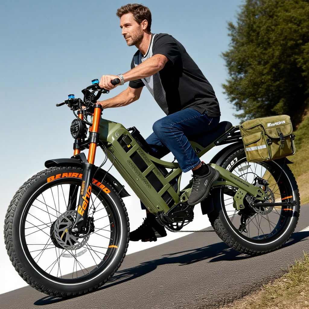 2026 eAhora Romeo Dual-Motor Ebike - 50Mph 5600W 60-80AH 250Miles Long Range Electric Bike for Adults, Full Suspension Hydraulic Brakes Electric Bicycle, 26' Mountain Bike for Off-Road Commuting