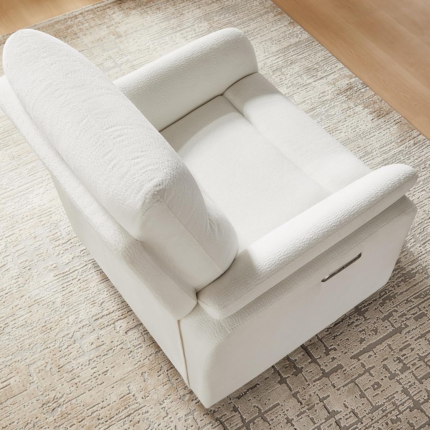 VANOMi Power Recliner Chair Swivel Glider, Electric Rocking Recliner Chairs with USB and Type-C Ports, Nursery Chair Recliner for Living Room, Bedroom, Apartment（White）