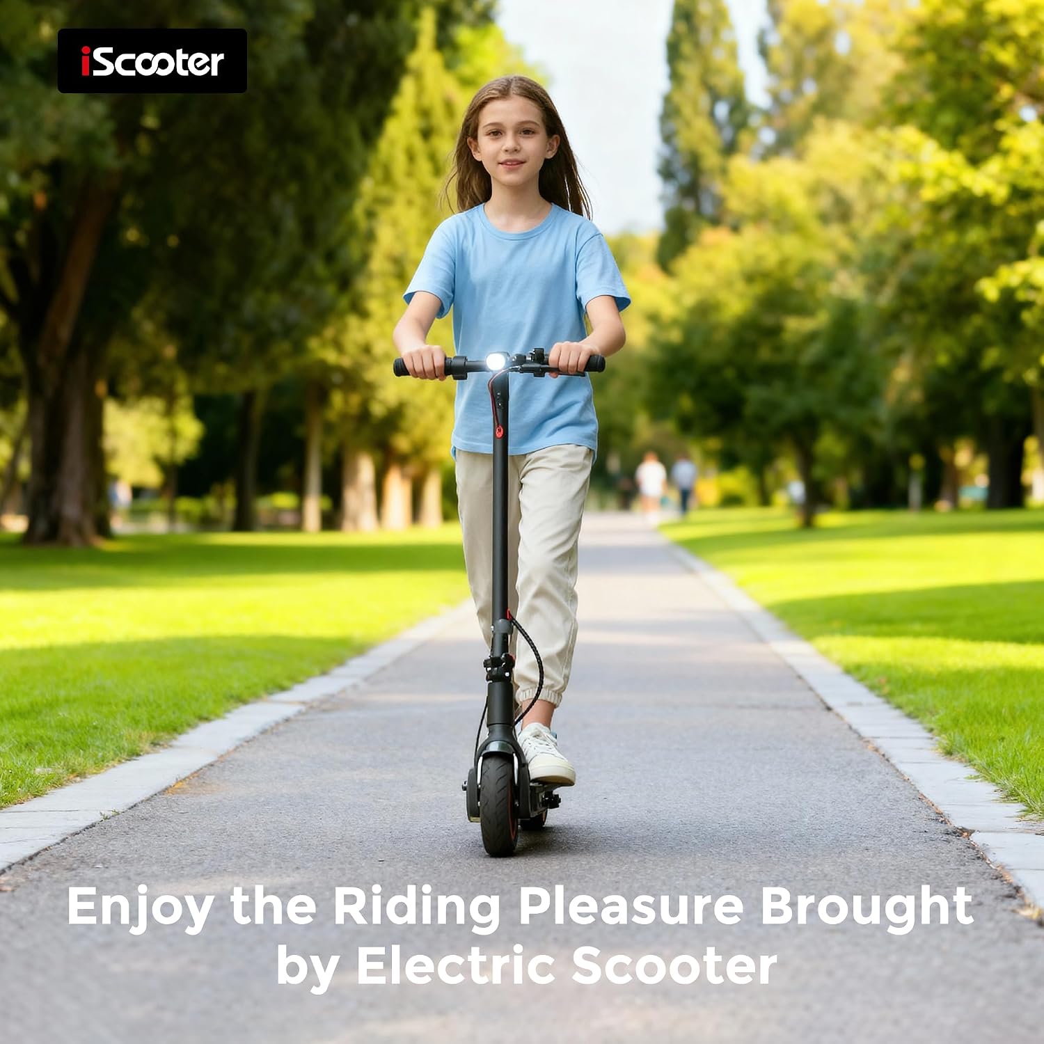 iScooter Electric Scooter Adults & Big Kids, Cruise Control, Dual Braking System, Smart App, Foldable Electric Scooter for Commuting & Campus Use