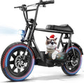 Caroma Peak 1200W/800W/500W Electric Scooter with Seat,16'×3' Fat Tire Ebike All-Terrain,Max 30Miles&20MPH Electric Scooter Adults,Electric Motorcycle Adults with Storage Basket for Pets&Cargo