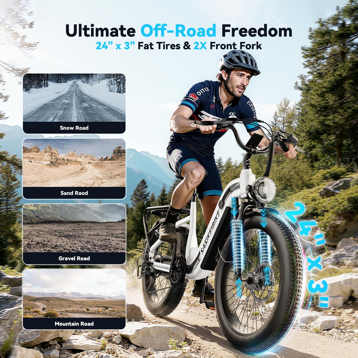 Electric Bike for Adults 1000W 1500W Peak Motor 15AH 20AH Removable Battery 70Miles 80Miles UL 2849 Certified Electric Commuter Bike Front Suspension Ebike