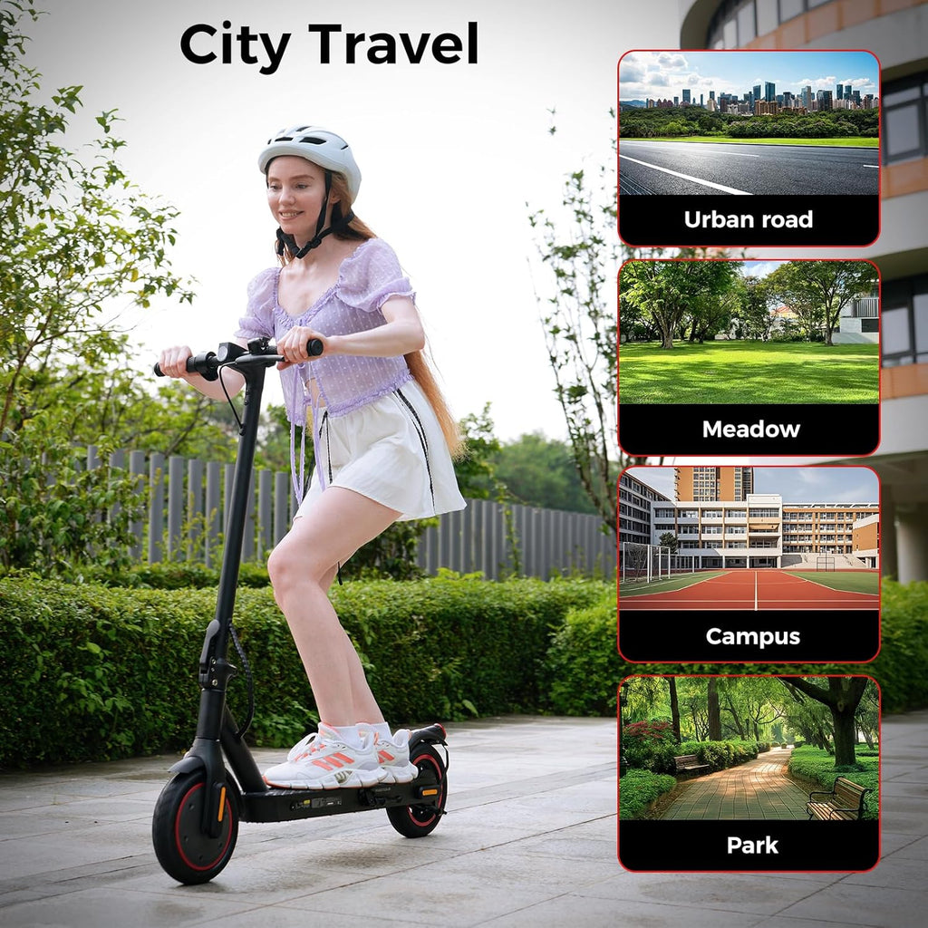 Electric Scooter, 23 Miles, 22 MPH Top Speed Electric Scooter for Adults, 500W Powerful Motor,10'/8.5' Pneumatic Tires Commuting Scooter, Foldable Escooter for Commuting & Campus Use