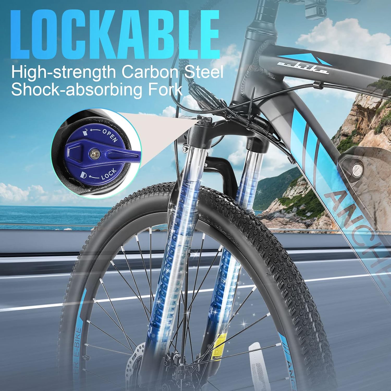 ANCHEER 27.5'' Electric Bike 500W(Peak 750W) Electric Mountain Bike, 55 Miles Range & 22 MPH, 3H Fast Charge, 48V/10.4Ah Removable Battery, Electric Bike for Adult 21 Speed