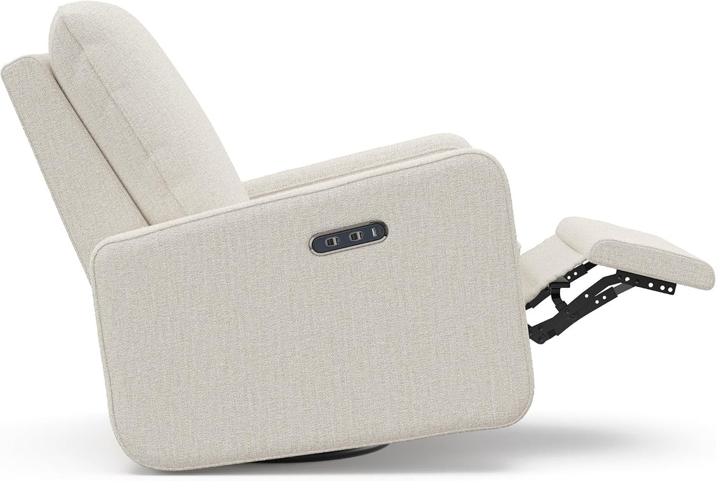 Graco Teddi Power Recliner Swivel Glider, Electronic Power Recline, Oeko-TEX 100 Certified, USB-A & USB-C Charger, Premium Cushioning & Comfort – (Dune Basketweave)