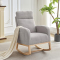 Modern Nursery Rocking Chair,Teddy Upholstered Glider with 26' High Backrest, Padded Seat for Living Room, Bedroom, Reading