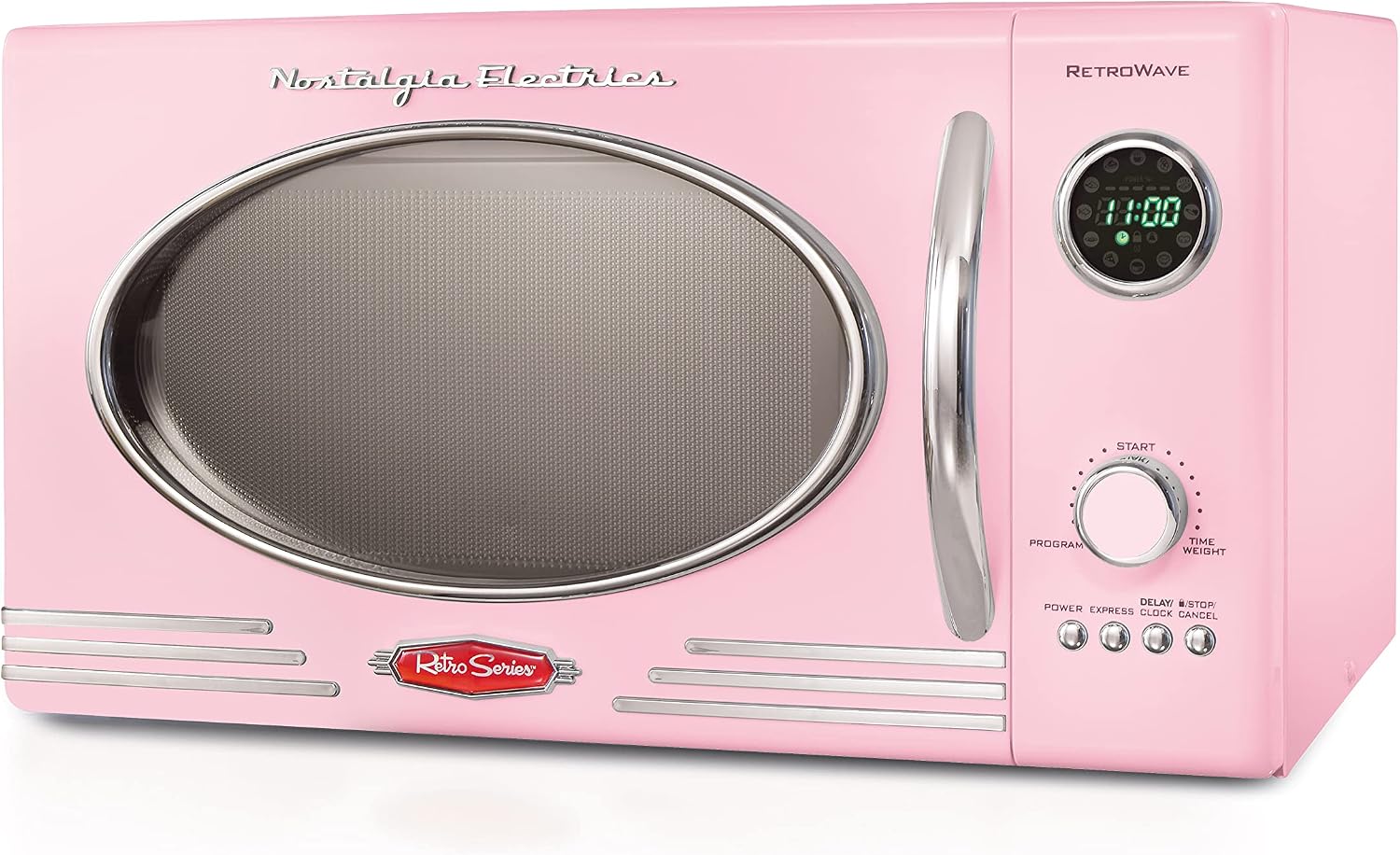 Nostalgia Retro Countertop Microwave Oven, 0.9 Cu. Ft. 800-Watts, Child Lock, Cu.Ft, Pink & Keurig K-Mini Coffee Maker, Single Serve K-Cup Pod Coffee Brewer, 6 to 12 oz. Brew Sizes, Dusty Rose