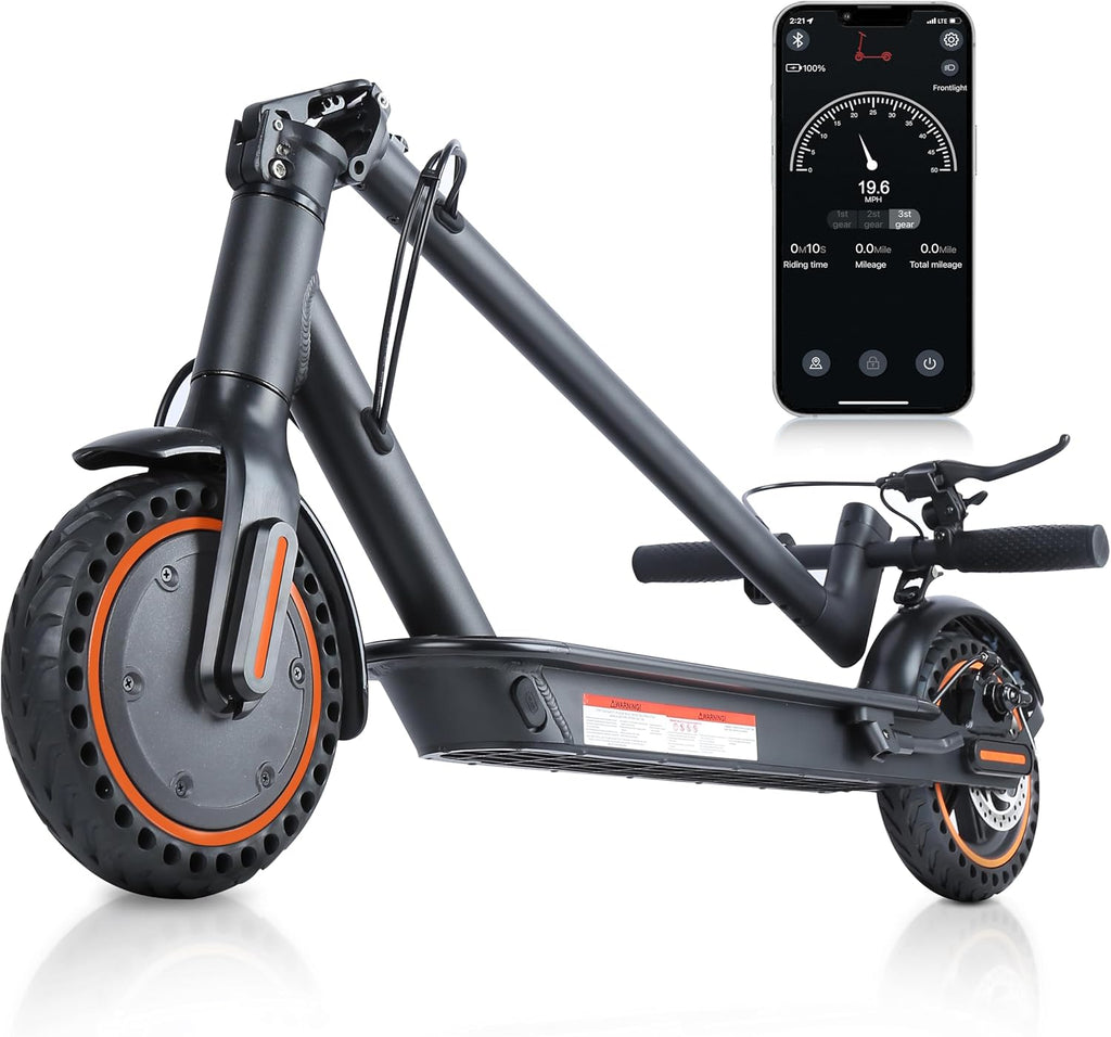 Electric Scooter, 500W Motor, Top Speed 19MPH, 21 Miles Long Range, Foldable Electric Scooter for Adults with Dual Brakes and App Control, 8.5'' Puncture-Proof Tire, Commuting E Scooter