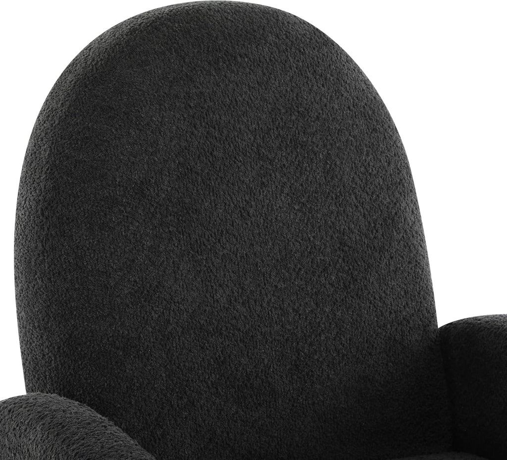 GDFStudio Swivel Glider Recliner Chair Nursery Rocker Recliner Chair with Boucle Upholstered High Back Single Seat Sofa Chair with Deep Seat Manual Nursing Reclining for Living Room, Black