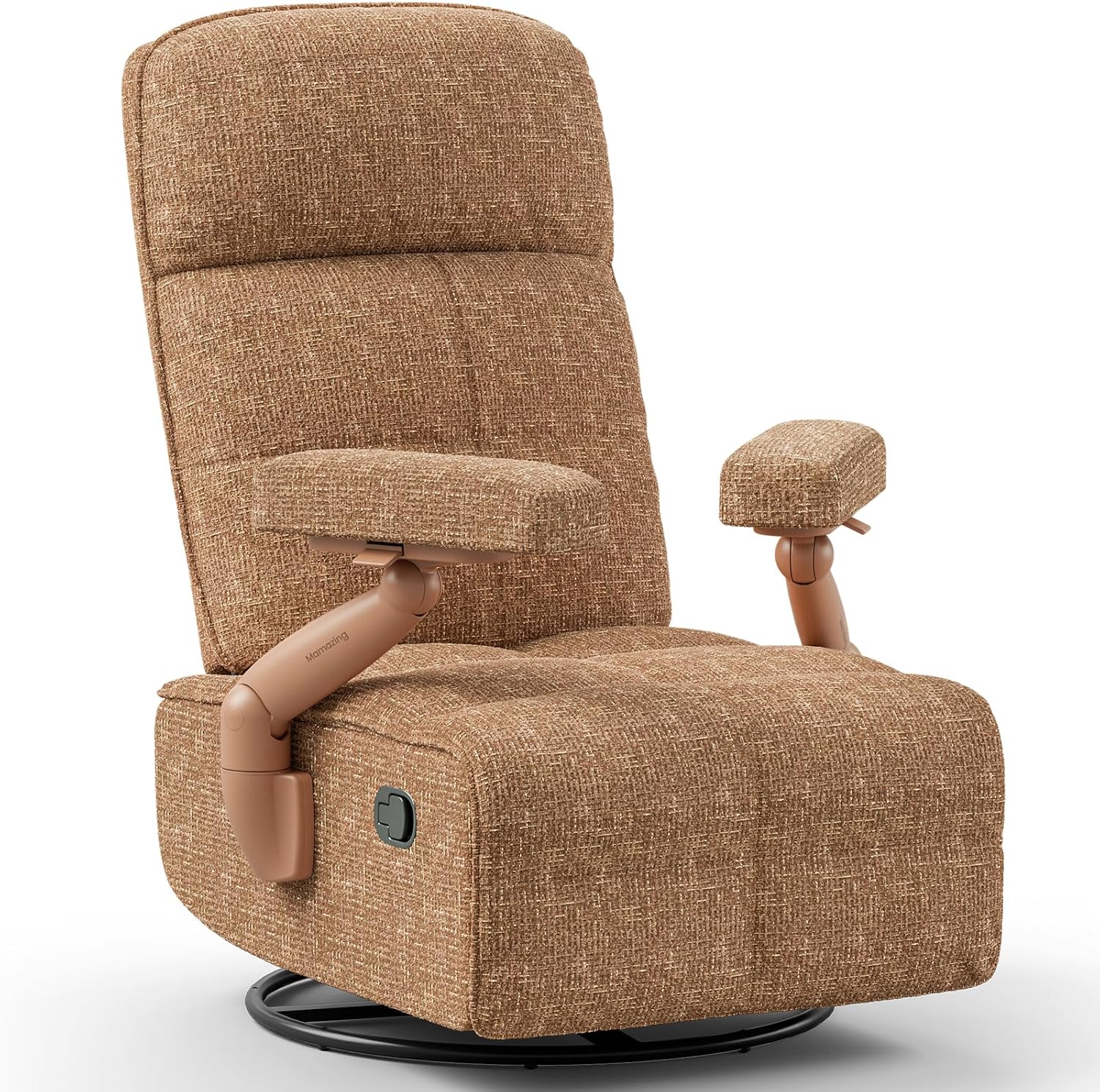 MAMAZING Lullacloud Swivel Rocker Recliner Chair for Adults with Adjustable Armrests & Headrest, Glider Rocking Chair Indoor with Removable Cover, Reading Chair with a Cushion for Living Room Bedroom