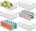iDesign Large Stackable Fridge or Freezer Bin with Front Handle - Set of 6 - Clear - Made in USA
