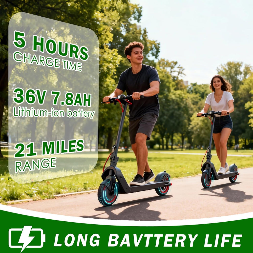 UrbanFish Electric Scooter, 350W/500W, 8.5' Tires, 21 Miles Range, 16/19 Mph, Folding E-Scooter with Dual Braking，APP Control