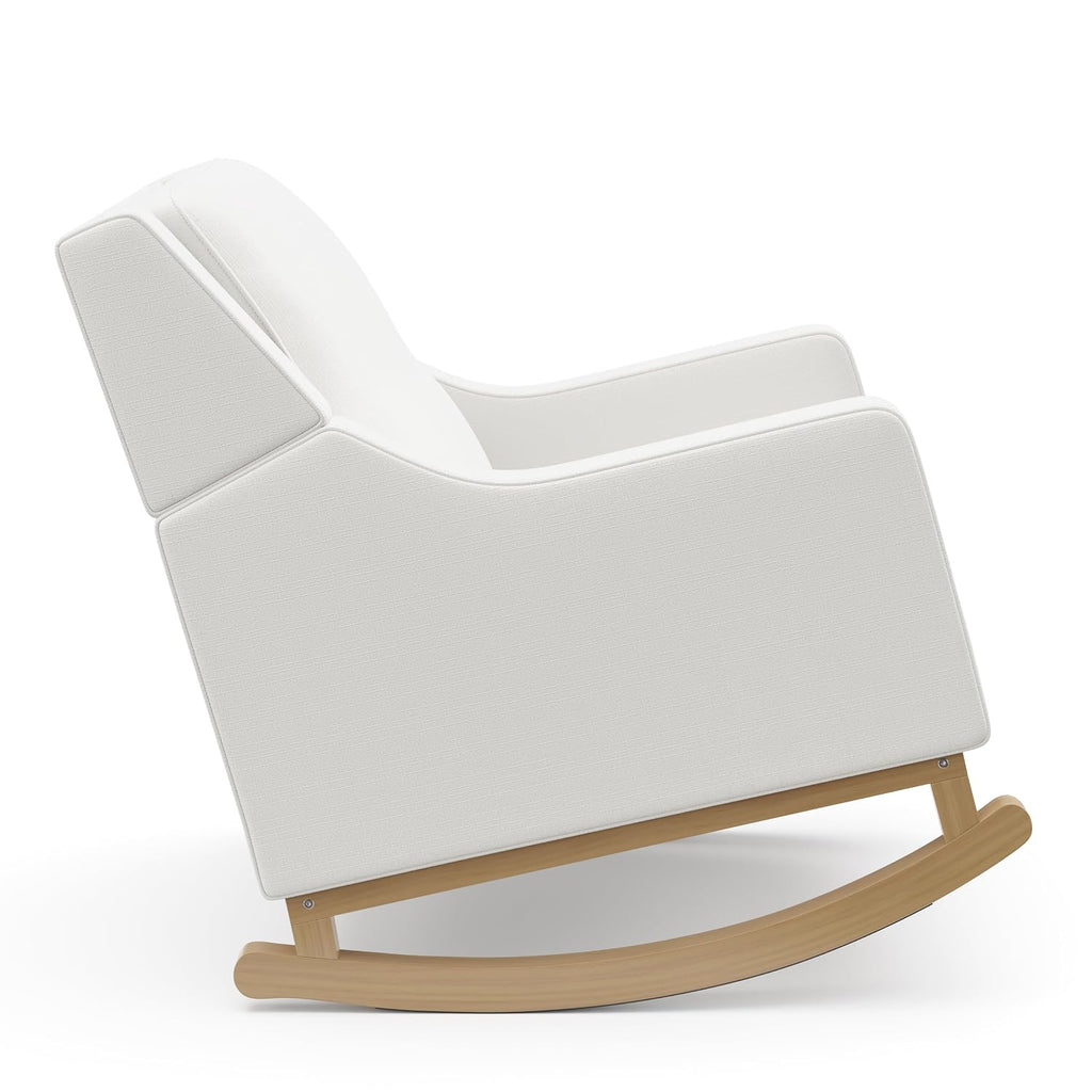 Storkcraft Pasadena Nursery Rocker (Ivory Basketweave with Driftwood) - Upholstered, Rocking Chair for Nursery, Gentle Rocking Motion, Solid Wood Base