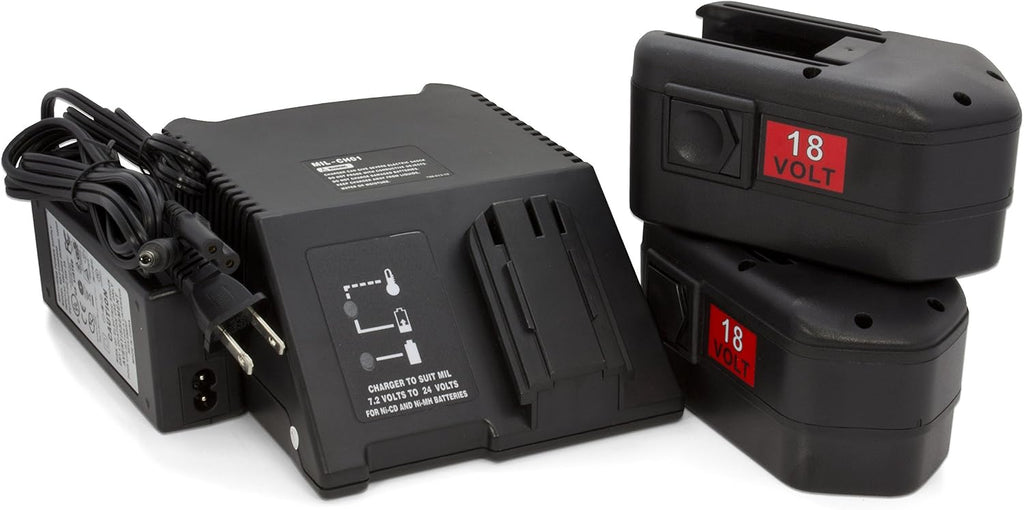 ExpertPower® 18v 3300mAh NiMh Extended Battery for Milwaukee 48-11-2200 48-11-2230 48-11-2232 Battery Pack (2 Batteries + 1 Charger)