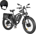 Tuttio-Adria26 6000W/5000W Peak Dual-Motor Ebike for Adults - 52V Fast Ebike, Long-Range Electric Bicycle, Full Suspension, 26 Inch Fat Tire Bike for Off-Road, Mountain, Snow, Hunting, Commuting