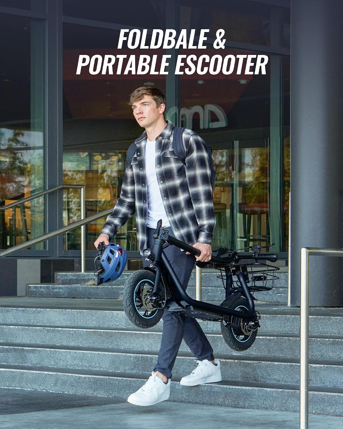 URBANMAX X2 Electric Scooter for Adults with Basket, 12' Adult Electric Scooters for Teens with Max 20 Miles & 18.6MPH Power by 550W, Foldable Electric Scooter for Commuting