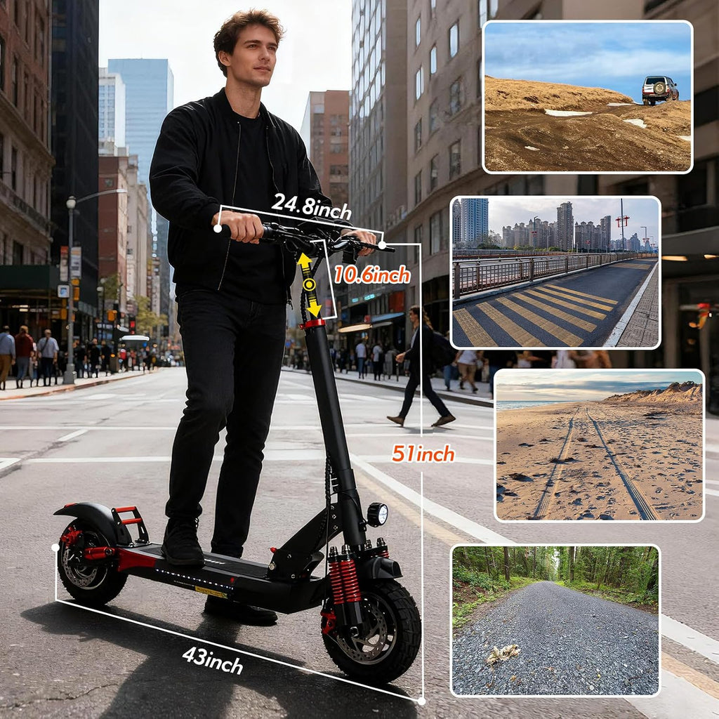 Electric Scooter for Adults, 350W/800W Motor, 15/22/34 Miles Range, 8.5/10' tire, Folding E-Scooter with Dual Suspension, Teenage Off-Road E Scooter