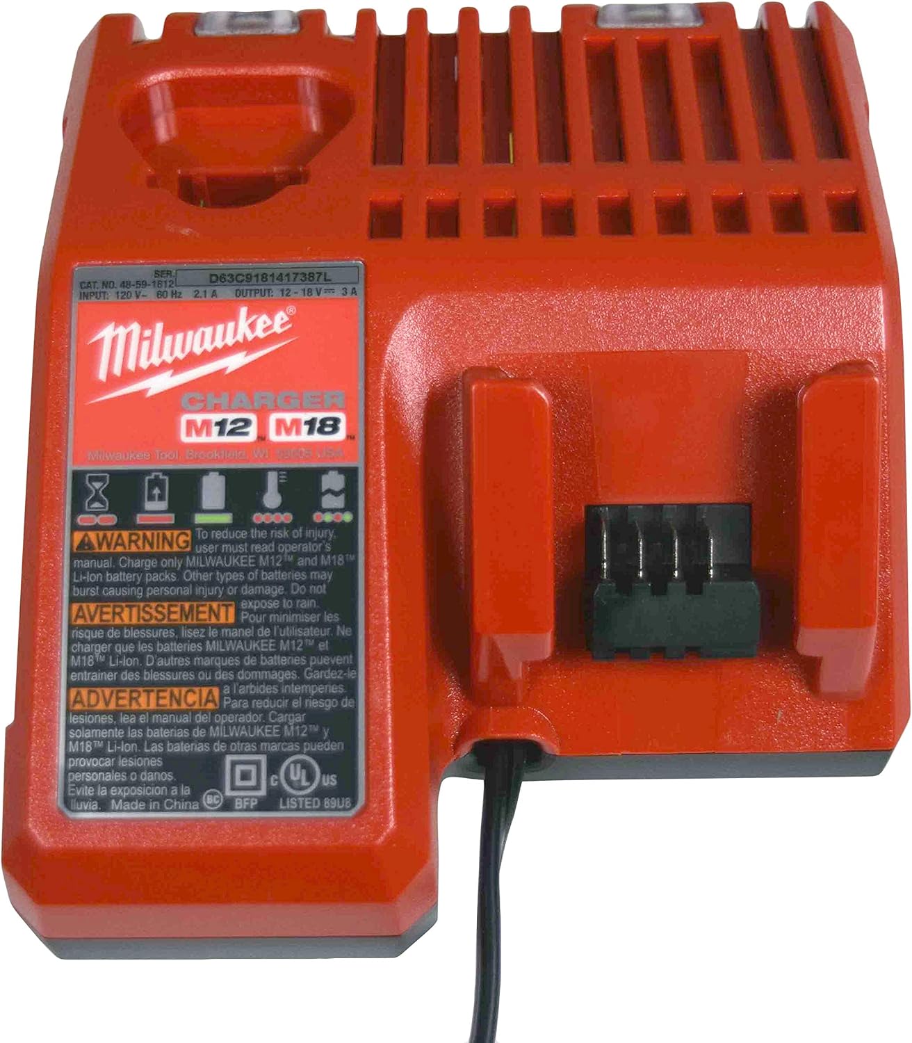 Milwaukee 2767-20 1/2' Impact Wrench,48-11-1820 18v 2Ah Batt, 48-59-1812 Charger