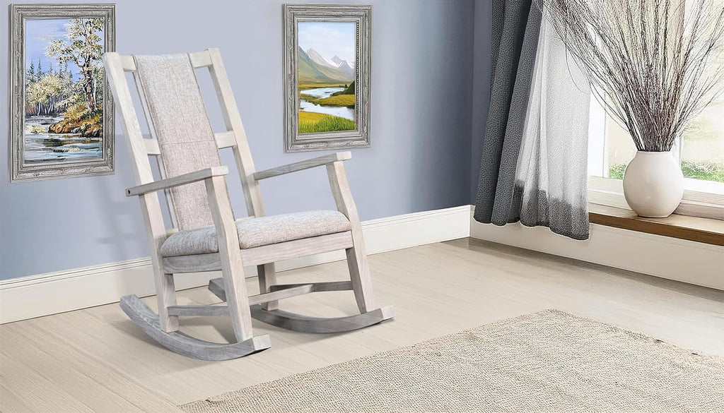 Sunny Designs Mara Modern Wood Rocker Chair with Cushion
