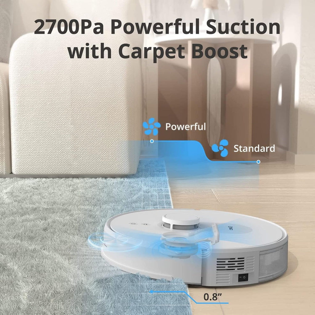 + 360 S8 Robot Vacuum and Mop Combo, LiDAR Navigation, 2700Pa Strong Suction, Compatible with Alexa, WiFi, Smart APP Control Mapping, Ideal for Carpet and Pet Hair