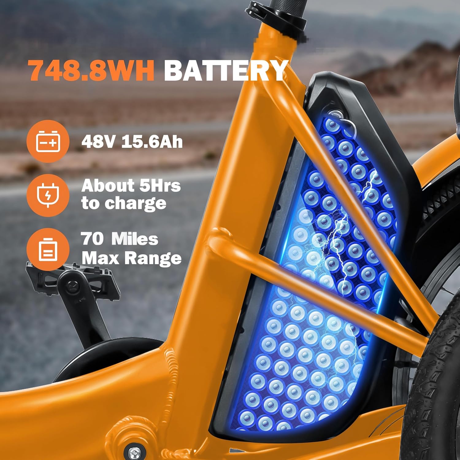 ACTBEST Triker Electric Bike, Peak 1200W Brushless Motor Folding Trike Ebike, 748.8Wh Removable Battery,Up to 70 Miles,Step-Thru 3 Wheel Electric Bicycle,20X3.0 Fat Tire Tricycle for Adults